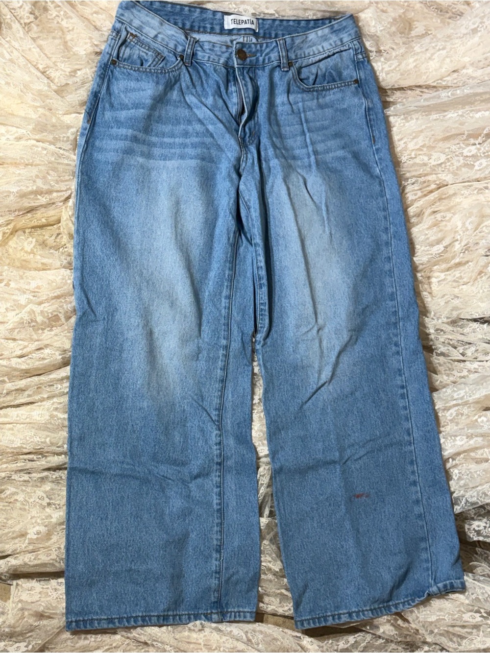 Telepatia Men's Relaxed Fit Light Blue Jeans